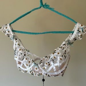 For Love And Lemons embroidered daisy bra size SDD